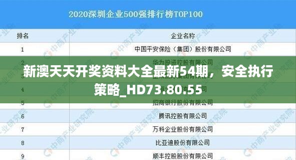 新澳天天开奖资料大全最新54期，安全执行策略_HD73.80.55