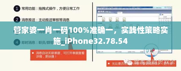 管家婆一肖一码100%准确一，实践性策略实施_iPhone32.78.54