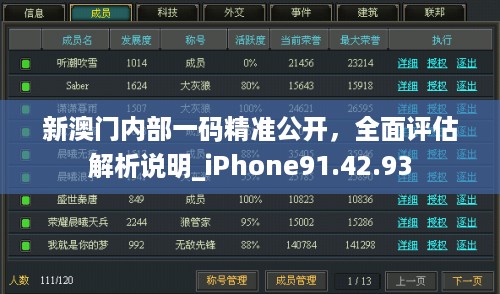 新澳门内部一码精准公开，全面评估解析说明_iPhone91.42.93