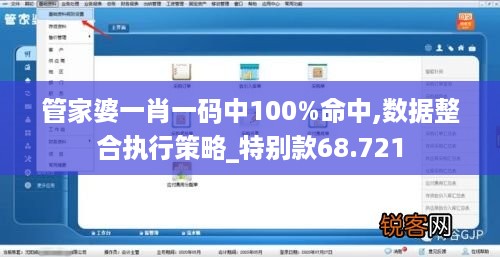 管家婆一肖一码中100%命中,数据整合执行策略_特别款68.721