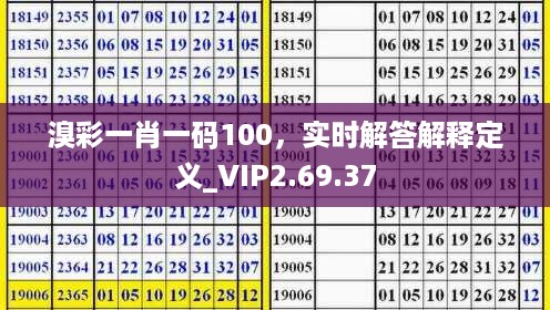 溴彩一肖一码100，实时解答解释定义_VIP2.69.37