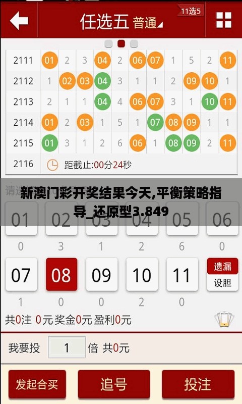 新澳门彩开奖结果今天,平衡策略指导_还原型3.849