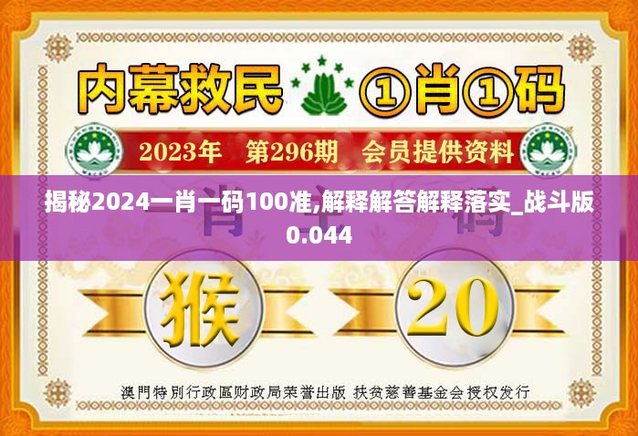 揭秘2024一肖一码100准,解释解答解释落实_战斗版0.044