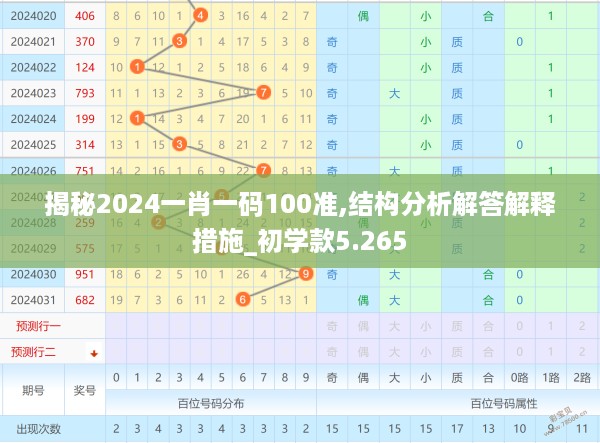 揭秘2024一肖一码100准,结构分析解答解释措施_初学款5.265