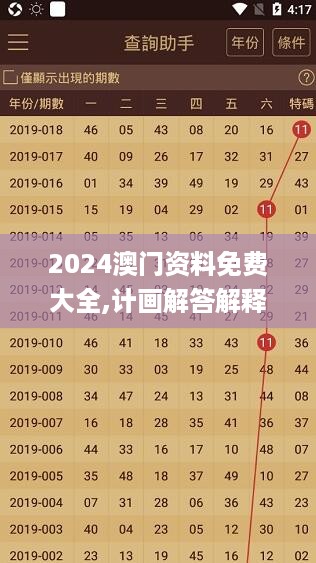 2024澳门资料免费大全,计画解答解释落实_专用款8.218