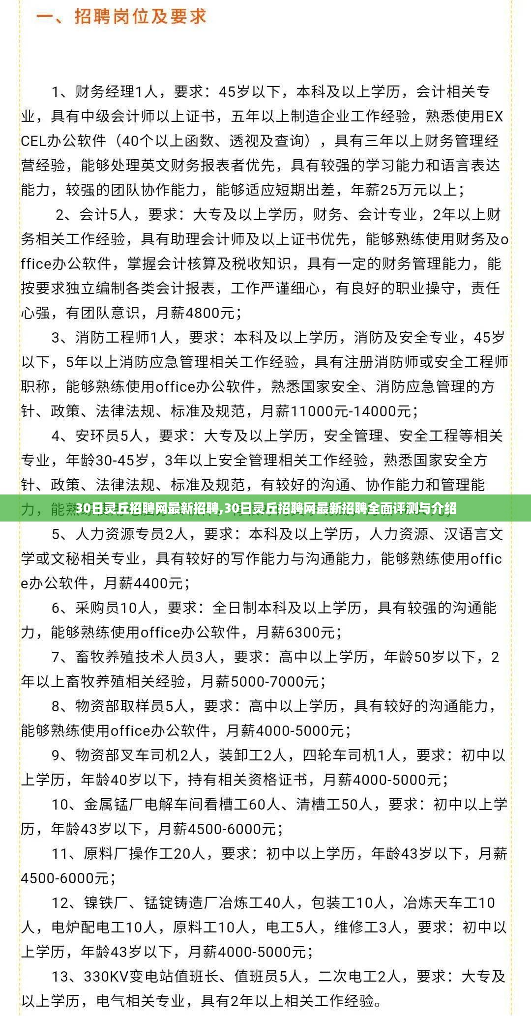 30日灵丘招聘网最新招聘全面解析与介绍