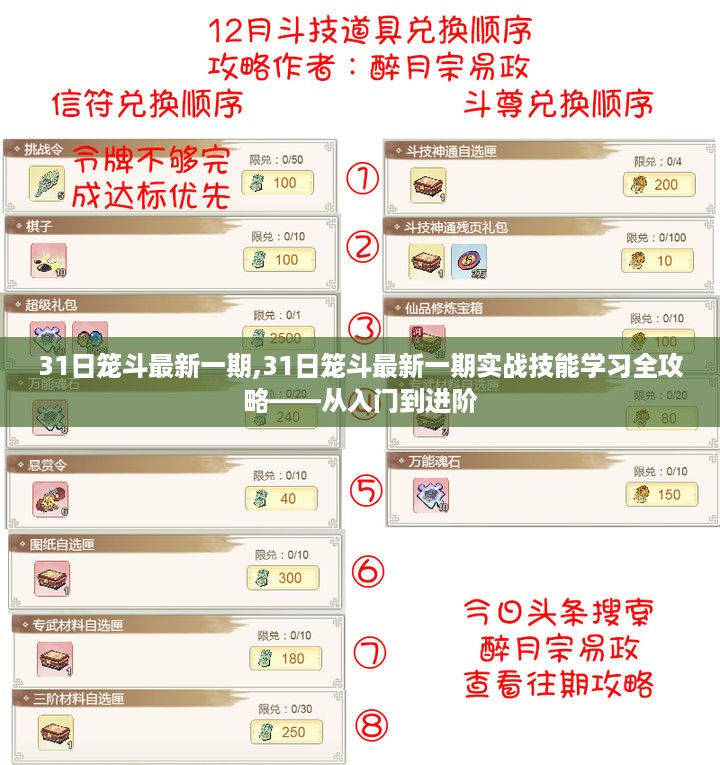 31日笼斗最新一期实战技能学习全攻略，从入门到进阶