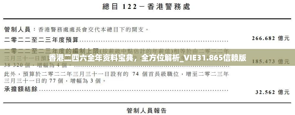 香港二四六全年资料宝典，全方位解析_VIE31.865信赖版