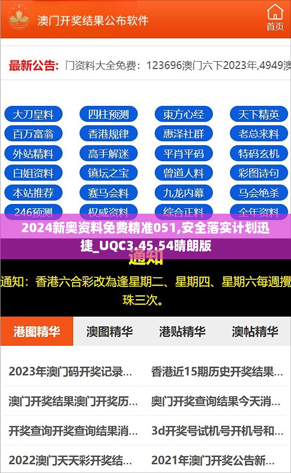 2024新奥资料免费精准051,安全落实计划迅捷_UQC3.45.54晴朗版