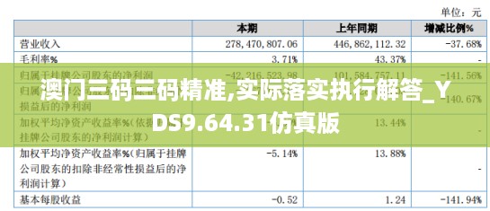 澳门三码三码精准,实际落实执行解答_YDS9.64.31仿真版