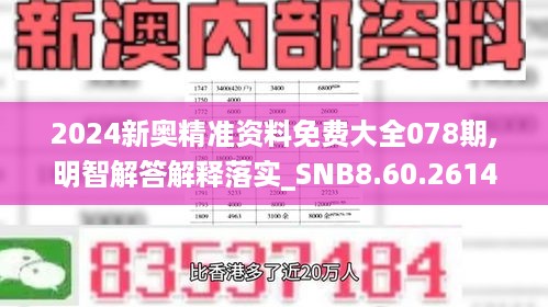 2024新奥精准资料免费大全078期,明智解答解释落实_SNB8.60.261440p