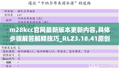 m28kcc官网最新版本更新内容,具体步骤解答解释技巧_RLZ3.18.41原创性版