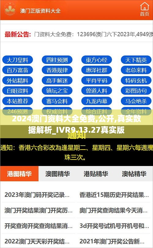 2024澳门资料大全免费,公开,真实数据解析_IVR9.13.27真实版