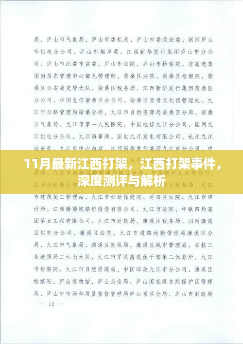 江西打架事件深度测评与解析，最新报告揭示事件真相