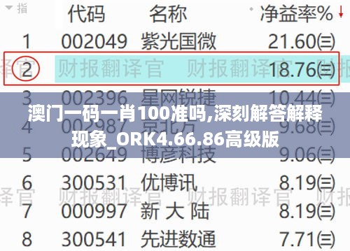 澳门一码一肖100准吗,深刻解答解释现象_ORK4.66.86高级版