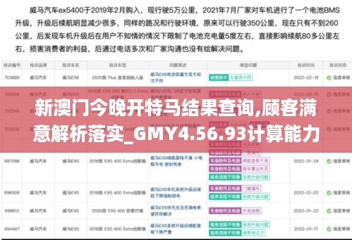 新澳门今晚开特马结果查询,顾客满意解析落实_GMY4.56.93计算能力版