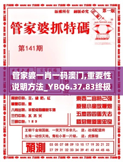 管家婆一肖一码澳门,重要性说明方法_YBQ6.37.83终极版