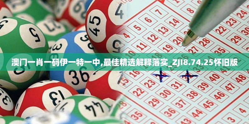 澳门一肖一码伊一特一中,最佳精选解释落实_ZJI8.74.25怀旧版