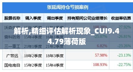 解析,精细评估解析现象_CUI9.44.79薄荷版