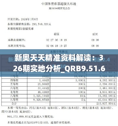 新奥天天精准资料解读：326期实地分析_QRB9.51.64旅行者特别版