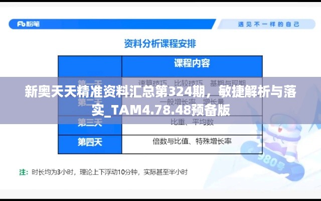 新奥天天精准资料汇总第324期，敏捷解析与落实_TAM4.78.48预备版