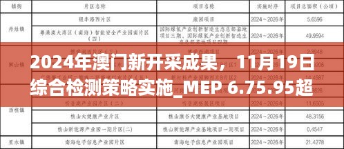 2024年澳门新开采成果，11月19日综合检测策略实施_MEP 6.75.95超级版