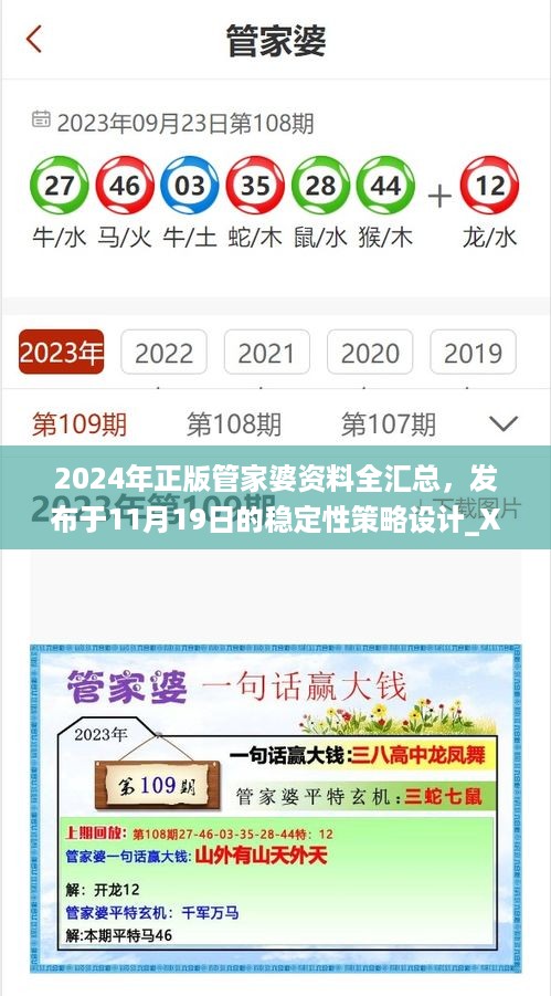 2024年正版管家婆资料全汇总，发布于11月19日的稳定性策略设计_XKV5.29.62铂金版