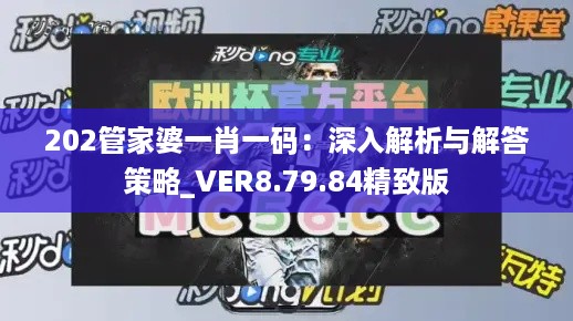 202管家婆一肖一码：深入解析与解答策略_VER8.79.84精致版