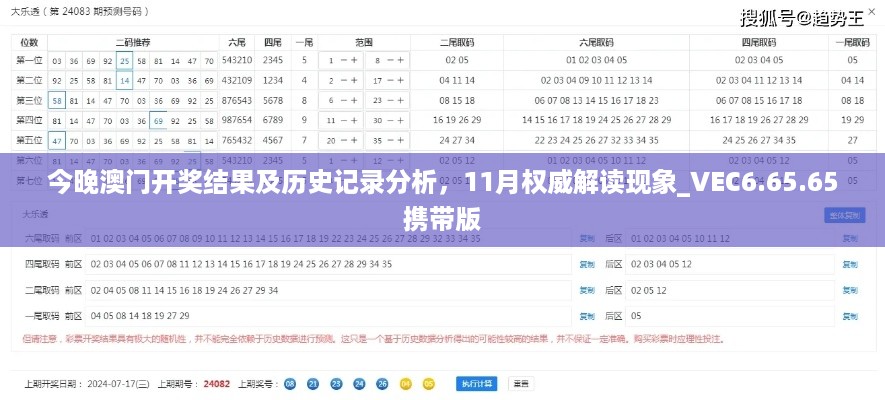 今晚澳门开奖结果及历史记录分析，11月权威解读现象_VEC6.65.65携带版