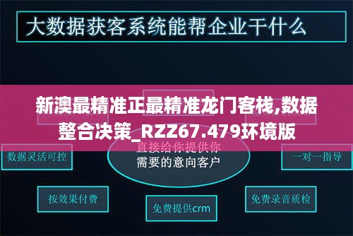 新澳最精准正最精准龙门客栈,数据整合决策_RZZ67.479环境版