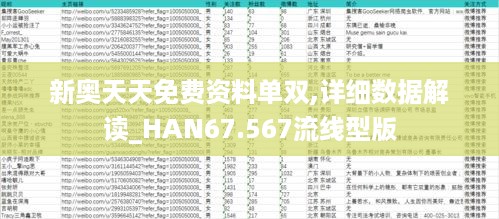 新奥天天免费资料单双,详细数据解读_HAN67.567流线型版