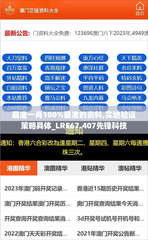 最准一肖100%最准的资料,实地验证策略具体_LRE67.407先锋科技