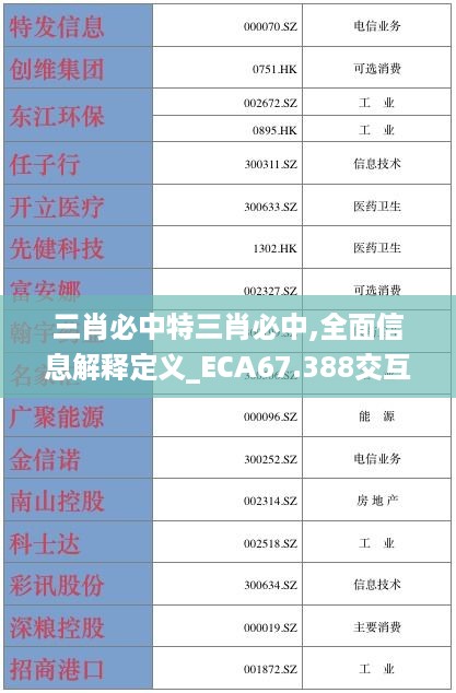 三肖必中特三肖必中,全面信息解释定义_ECA67.388交互版