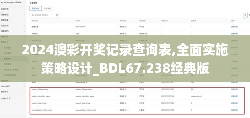 2024澳彩开奖记录查询表,全面实施策略设计_BDL67.238经典版