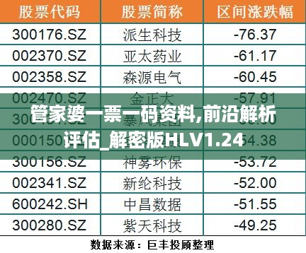 管家婆一票一码资料,前沿解析评估_解密版HLV1.24