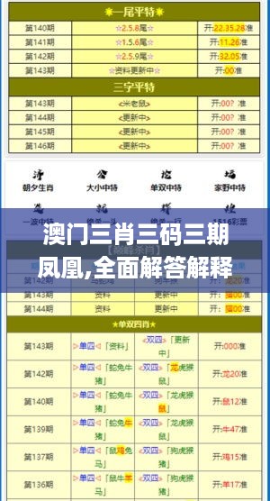 澳门三肖三码三期凤凰,全面解答解释执行_企业版VGY3.42