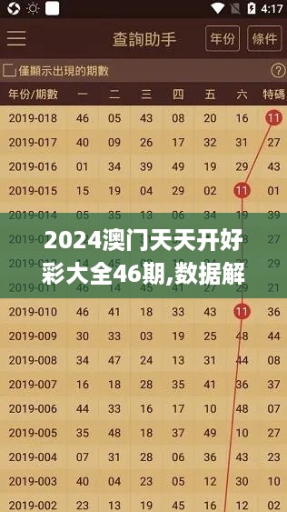 2024澳门天天开好彩大全46期,数据解释说明规划_为你版JKX9.50