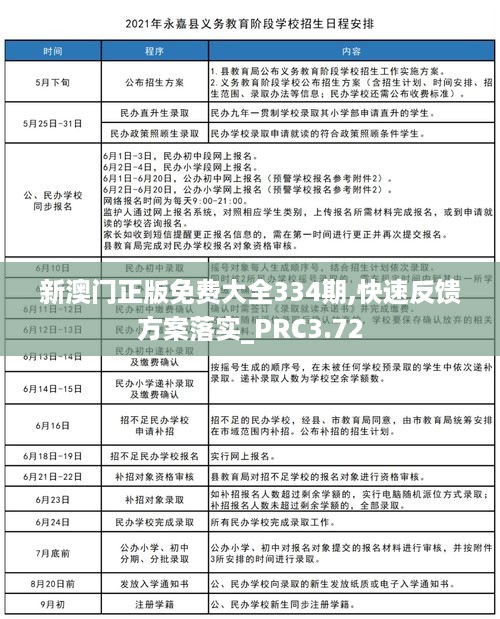 新澳门正版免费大全334期,快速反馈方案落实_PRC3.72