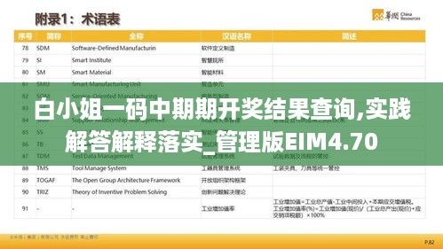 白小姐一码中期期开奖结果查询,实践解答解释落实_管理版EIM4.70