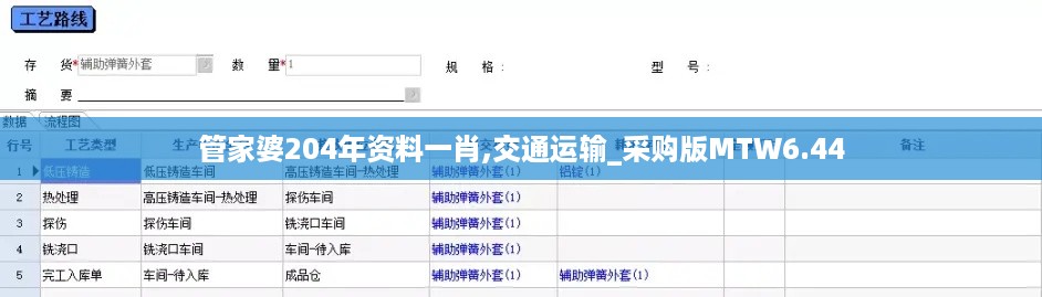 管家婆204年资料一肖,交通运输_采购版MTW6.44