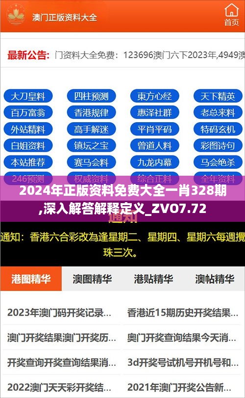 2024年正版资料免费大全一肖328期,深入解答解释定义_ZVO7.72