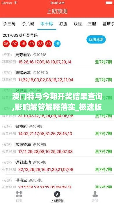 澳门特马今期开奖结果查询,影响解答解释落实_极速版QNT4.42