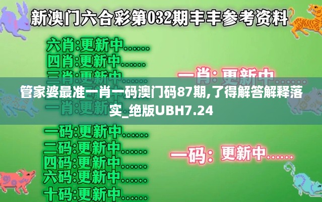 管家婆最准一肖一码澳门码87期,了得解答解释落实_绝版UBH7.24