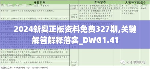 2024新奥正版资料免费327期,关键解答解释落实_DWG1.41