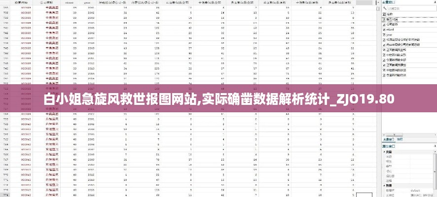 白小姐急旋风救世报图网站,实际确凿数据解析统计_ZJO19.80