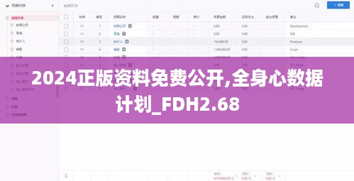 2024正版资料免费公开,全身心数据计划_FDH2.68