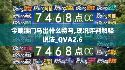 今晚澳门马出什么特马,现况评判解释说法_QVA2.6