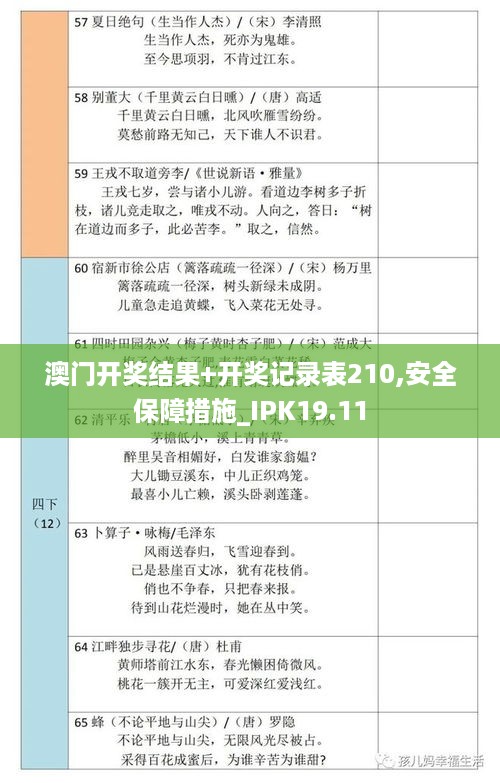 澳门开奖结果+开奖记录表210,安全保障措施_IPK19.11