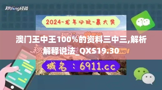 澳门王中王100%的资料三中三,解析解释说法_QXS19.30