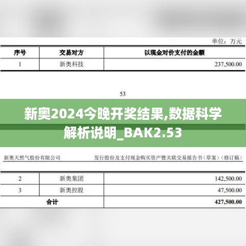 新奥2024今晚开奖结果,数据科学解析说明_BAK2.53